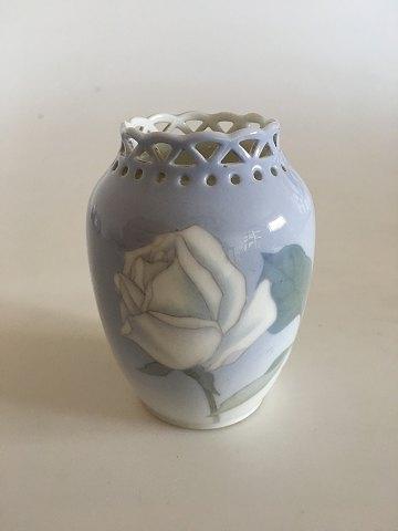 Royal Copenhagen Art Nouveau Vase med Gennembrudt top No 363/224 - Danam Antik