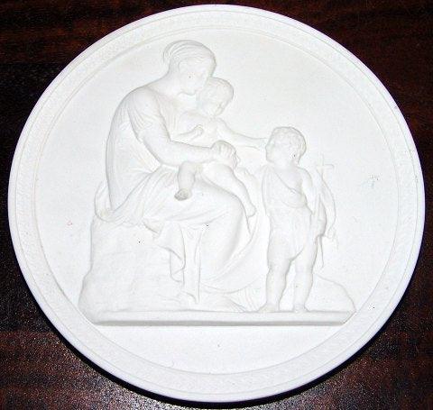 Royal Copenhagen Biscuit platte "Maria med Jesus og Johannes" No 120 - Danam Antik