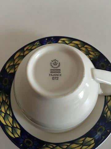 Royal Copenhagen Blå Fasan Kaffekop med underkop No 072 - Danam Antik