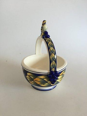 Royal copenhagen blue pheasant 7 inches handled basket shops