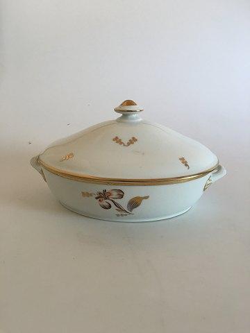 Royal Copenhagen Brun Iris Oval Ragout Fad med Låg No 9348 - Danam Antik