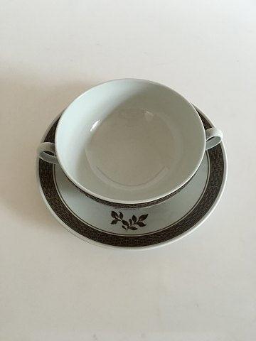 Royal Copenhagen Brun Tranquebar Bouillon Kop og Underskål No 1533 - Danam Antik