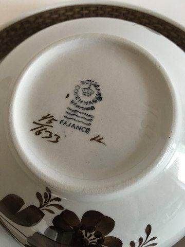 Royal Copenhagen Brun Tranquebar Bouillon Kop og Underskål No 1533 - Danam Antik