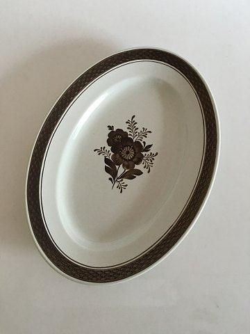 Royal Copenhagen Brun Tranquebar Ovalt Serveringsfad, Mellem No 928 - Danam Antik