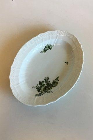 Royal Copenhagen Grøn Blomst Svejfet Oval fad No 1555 - Danam Antik