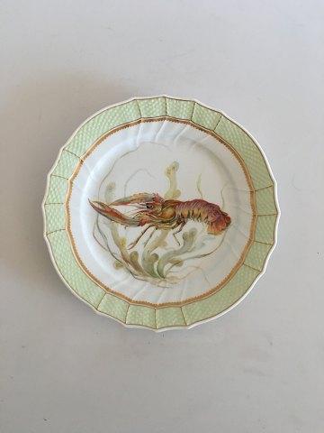 Royal Copenhagen Grøn Fiske Tallerken No 919/1710 med Nephrops Norvegicus - Danam Antik