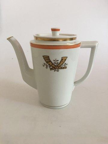 Royal Copenhagen Guldhornene med Orange Kant Kaffekande No 833/9533 - Danam Antik