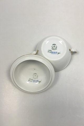 Royal Copenhagen Hvidt Porcelæn med guldkant Sukkerskål No 1275/9178 - Danam Antik