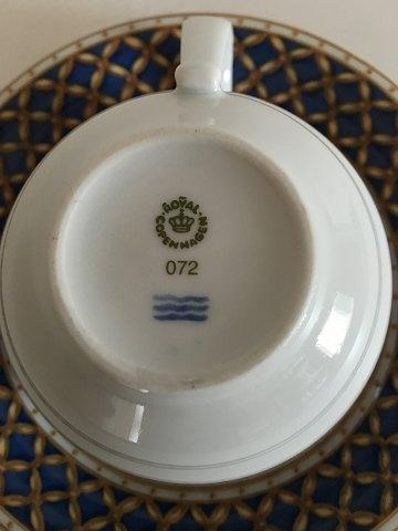 Royal Copenhagen Liselund Mørkeblå Kaffekop og underkop No 072/073 - Danam Antik