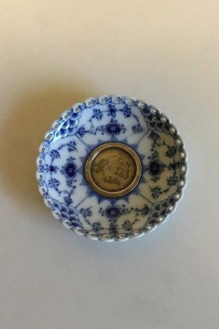 Royal Copenhagen Musselmalet Helblonde Lysmanchet med 2-Kronemønt No 1009 - Danam Antik