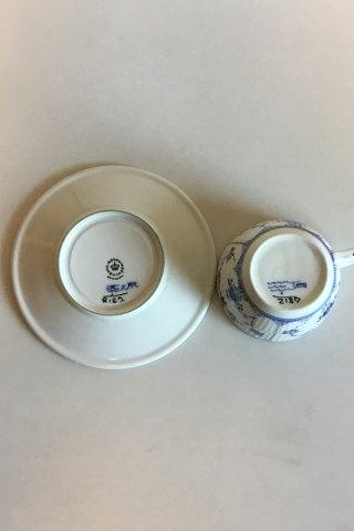 Royal Copenhagen Musselmalet Riflet Hotel Kaffekop med underkop No 2187 - Danam Antik