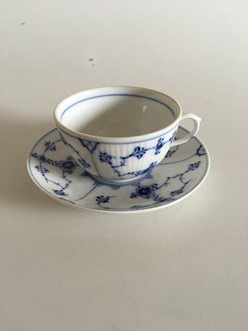 Royal Copenhagen Musselmalet Riflet Thekop og underkop No 465 - Danam Antik