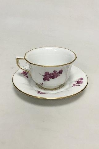 Royal Copenhagen Purpur blomst kantet med guldkant Mokkakop No 427 / 8562 - Danam Antik