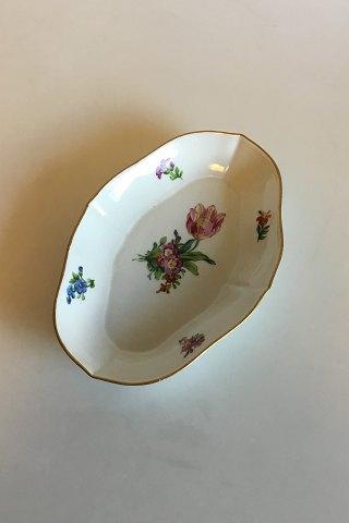 Royal Copenhagen Saksisk Blomst, Glat Ovalt fad No 493/9026 - Danam Antik