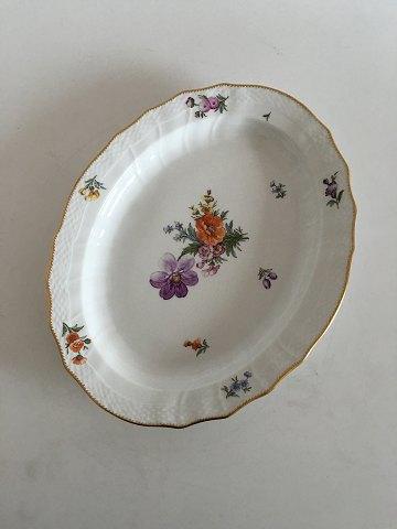 Royal Copenhagen Saksisk Blomst Ovalt Serveringsfad No 1556 - Danam Antik