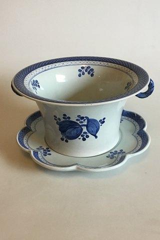 Royal Copenhagen/Aluminia Blå Tranquebar Vinkøler med underfad No 11/993 - Danam Antik