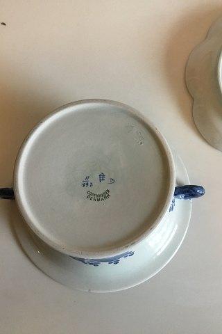 Royal Copenhagen/Aluminia Blå Tranquebar Vinkøler med underfad No 11/993 - Danam Antik