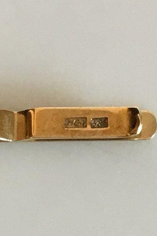 Slipsenål i 14 K. guld med sikkerhedskæde - Danam Antik