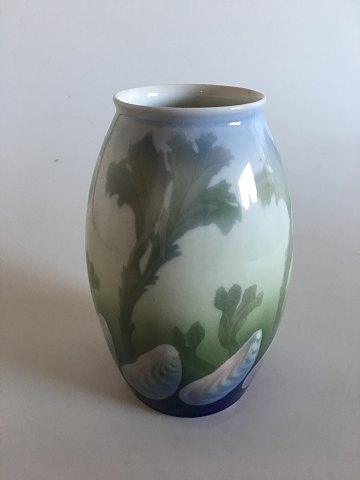 Tidligt Porsgrund Art Nouveau Vase med tang og muslinger - Danam Antik