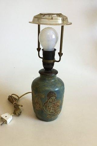 Vase af Stentøj monteret som lampe. Designet af Bode Willumsen - Danam Antik